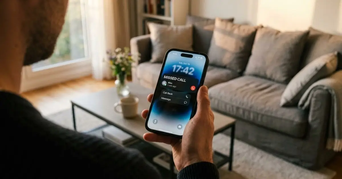 Randevu saatinde aranan ama açmayan bir alıcıyı gösteren cevapsız arama ekranı